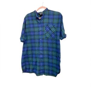Armani Exchange Plaid Button Up Flannel Shirt Sz XS‎